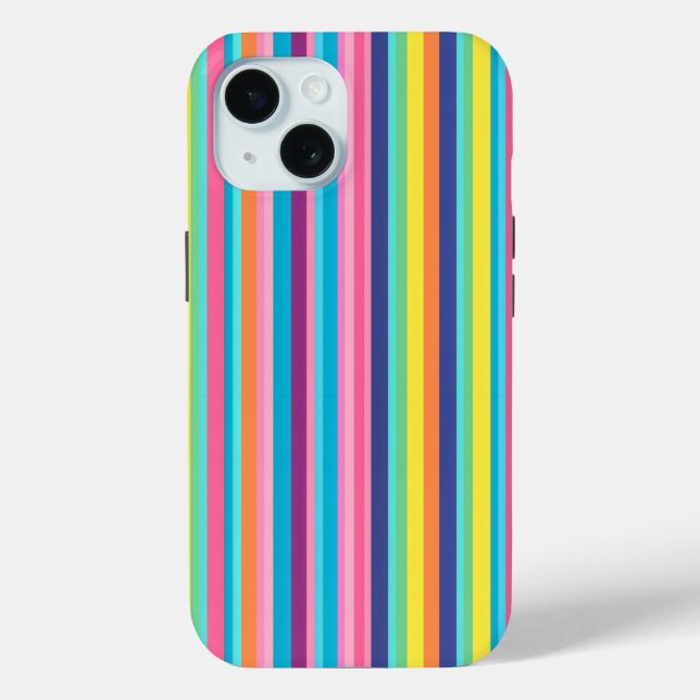 Pastel Rainbow Stripes Case-Mate iPhone Case (Back)