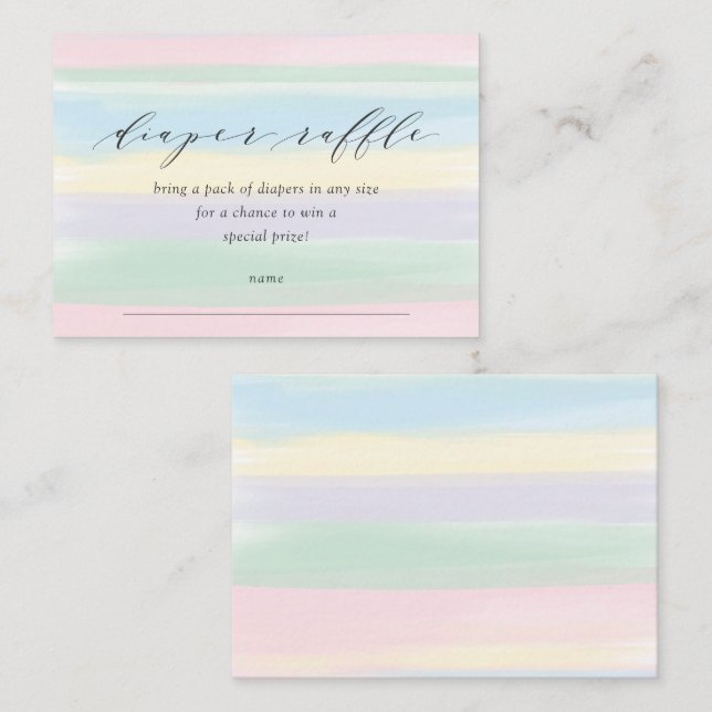 Pastel Rainbow Stripes Diaper Raffle Enclosure Ca (Front/Back)