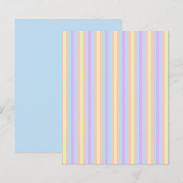 Pastel Rainbow Stripes et Spots papier de scrapboo (Devant / Derrière)