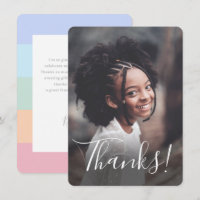 Pastel Rainbow Stripes Full Photo Thank You