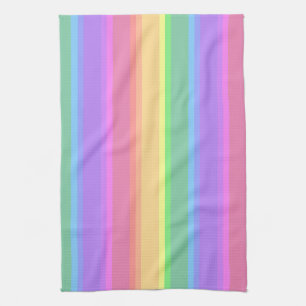 Pastel rainbow stripes kitchen towel