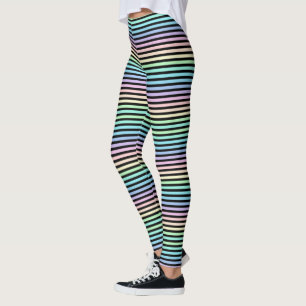 Pastel Rainbow Stripes  Leggings