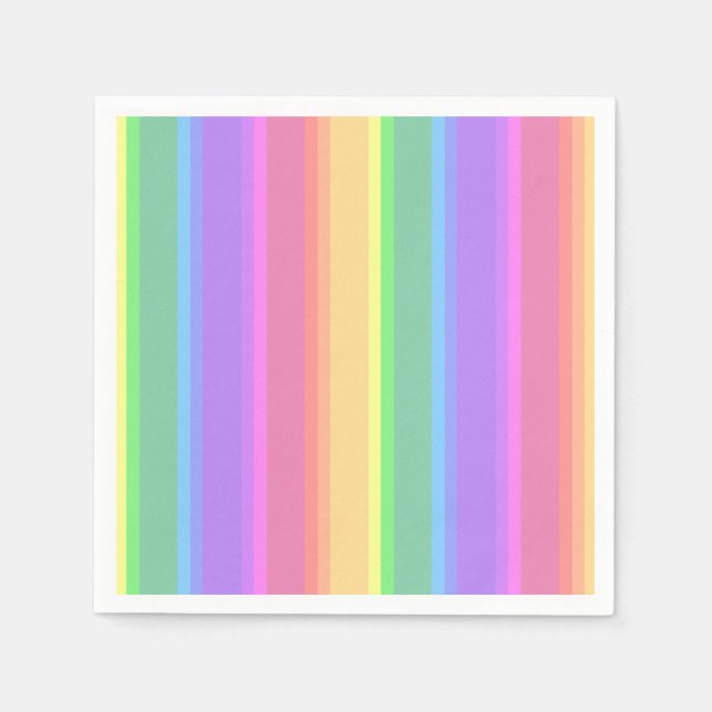Pastel rainbow stripes napkin (Front)