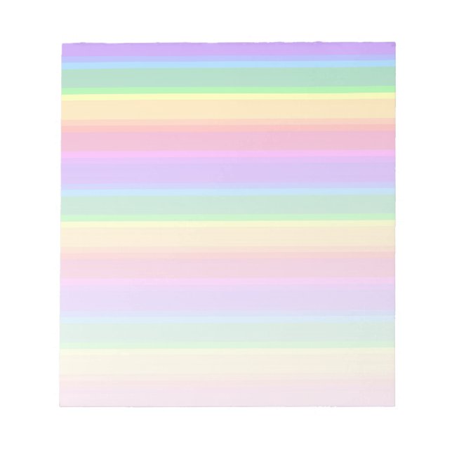 Pastel rainbow stripes notepad (Front)