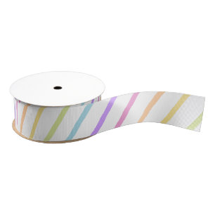 Pastel Rainbow Stripes Ribbon Grosgrain Ribbon