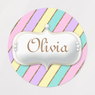 Pastel Rainbow Stripes Unicorn Birthday