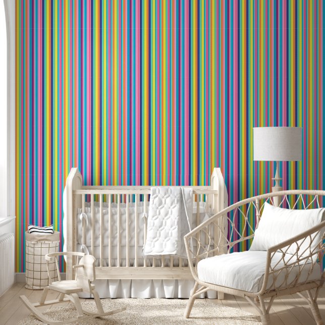 Pastel Rainbow Stripes Wallpaper (Kids)