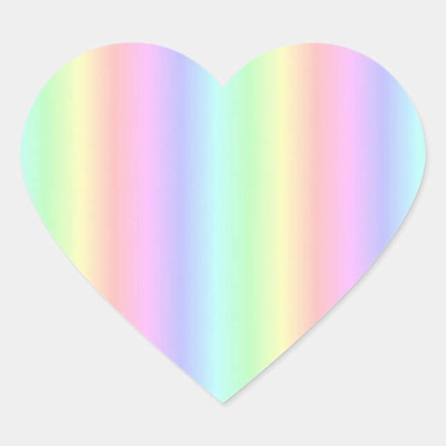 Pastel Rainbow Strips - Pattern Heart Sticker (Front)