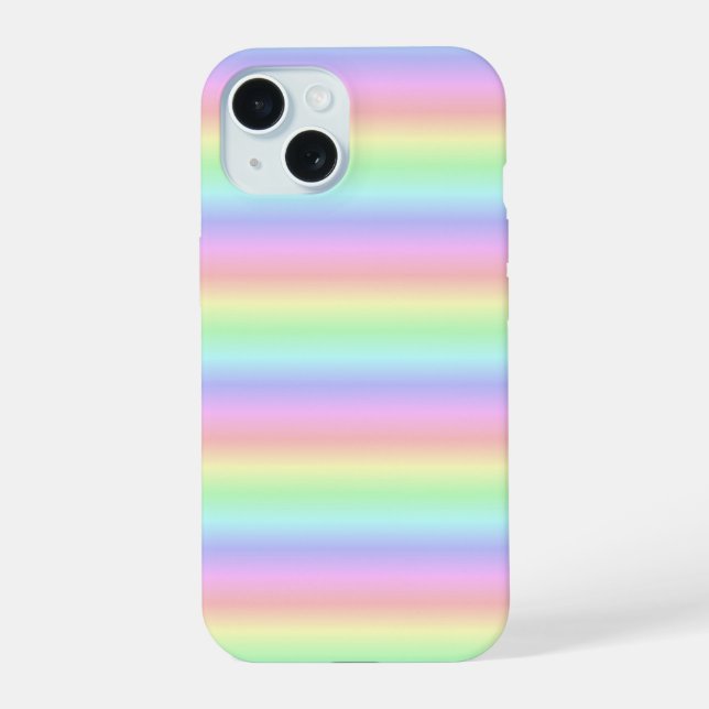 Pastel Rainbow Strips - pattern iPhone 15 Case (Back)