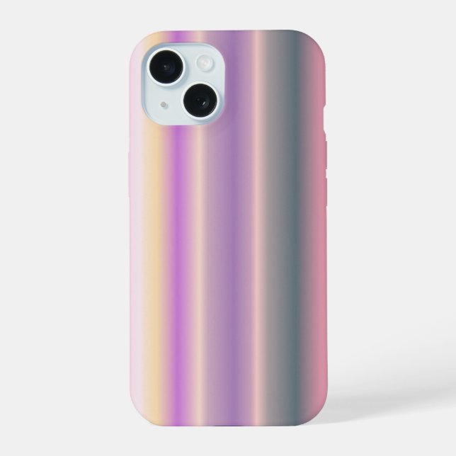 Pastel Rainbow Strips - Pattern iPhone 15 Case (Back)