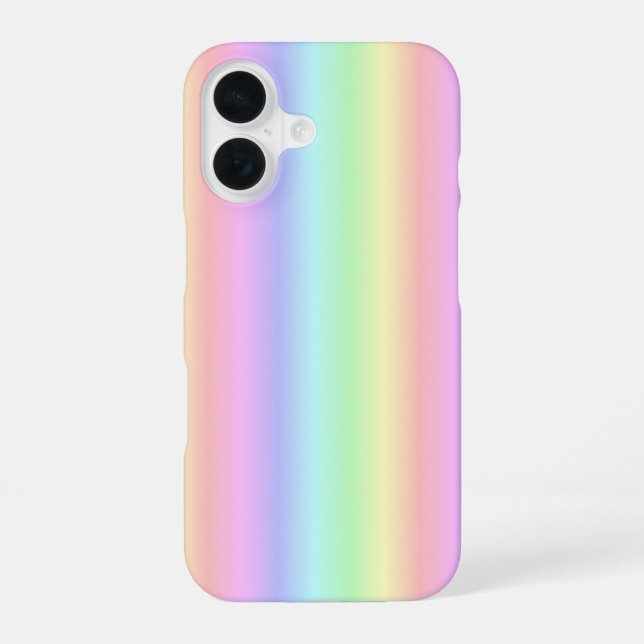 Pastel Rainbow Strips - pattern iPhone 16 Case (Back)