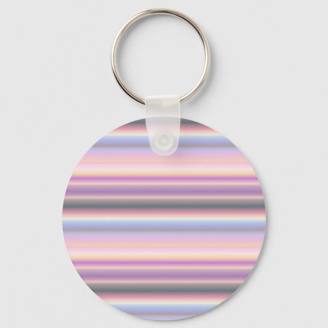 Pastel Rainbow Strips - Pattern Keychain (Front)