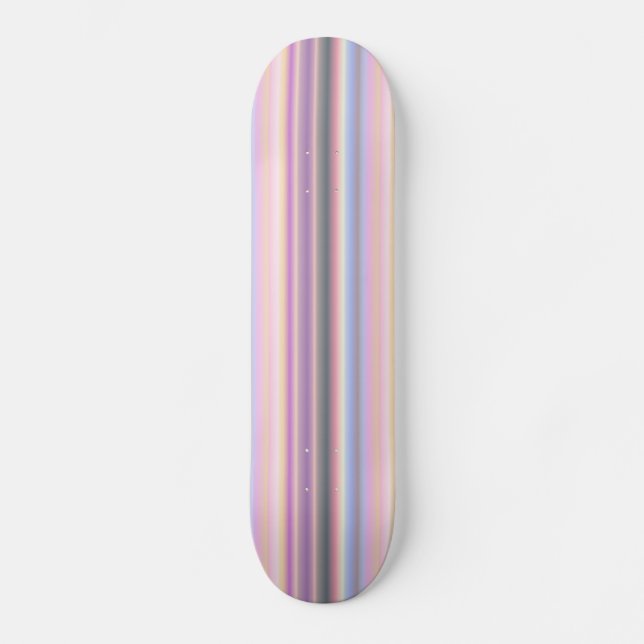 Pastel Rainbow Strips - Pattern Skateboard (Front)