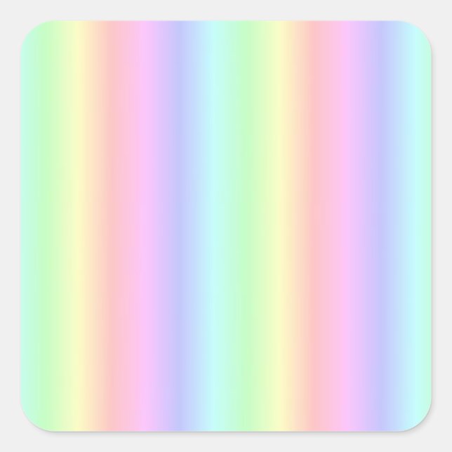 Pastel Rainbow Strips - Pattern Square Sticker (Front)