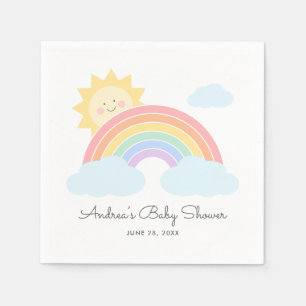 Pastel Rainbow Sunshine Baby Shower or Birthday  Napkin