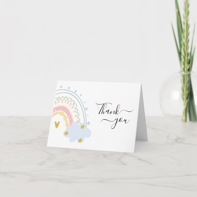 Pastel Rainbow Thank You Card (Front)