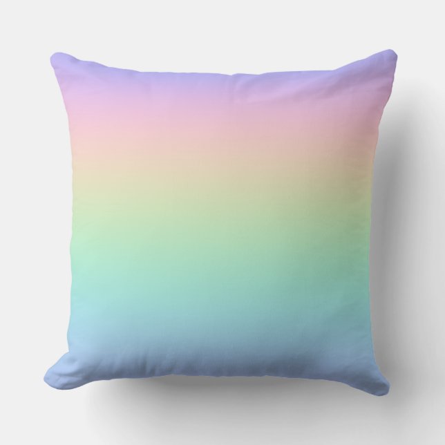 Pastel rainbow throw pillow (Front)