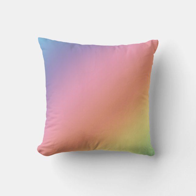 Pastel Rainbow Throw Pillow (Front)