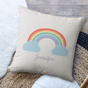 Pastel Rainbow Throw Pillow