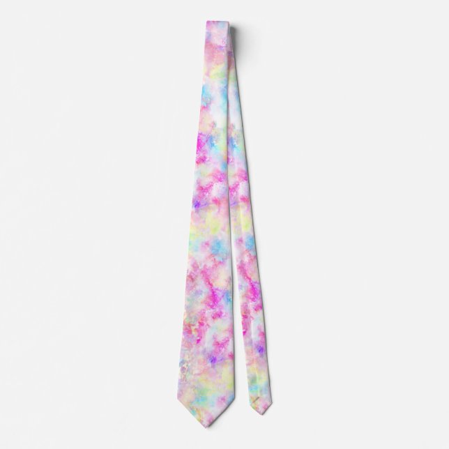 Pastel Rainbow Tie Dye Aquarelle Cravates (Devant)