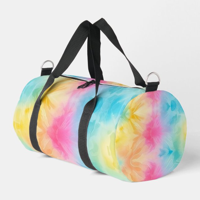 Pastel Rainbow Tie Dye Girls Gear bag (Left Corner)