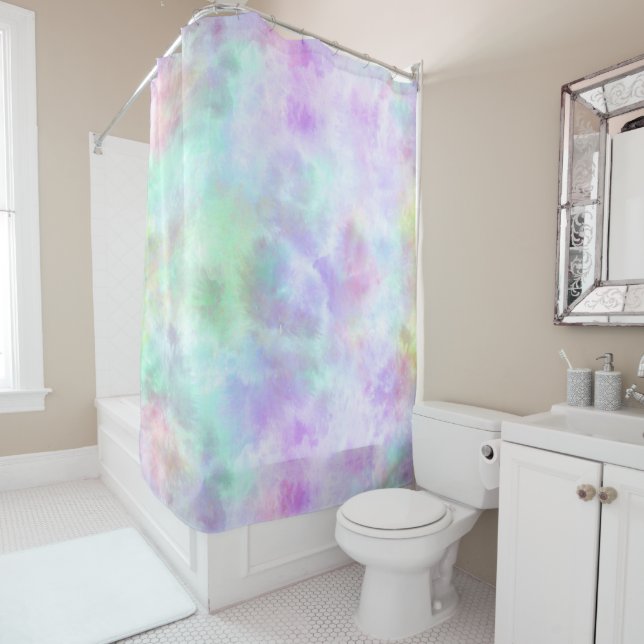 Pastel Rainbow Tie-Dye Watercolor Painting (In Situ)