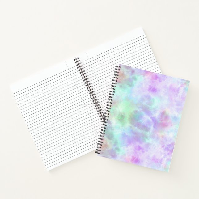 Pastel Rainbow Tie-Dye Watercolor Painting Notebook (Inside)