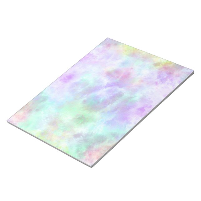 Pastel Rainbow Tie-Dye Watercolor Painting Notepad (Angled)