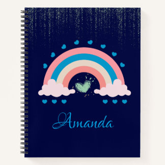 Pastel Rainbow & Unicorn Notebook