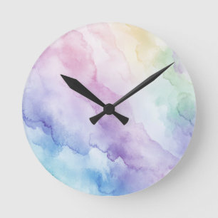 Pastel Rainbow Wall Clock