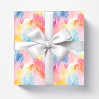 Pastel Rainbow Watercolor Abstract Wrapping Paper