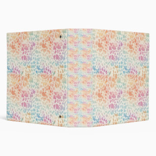 Pastel Rainbow Watercolor Leopard Print Binder
