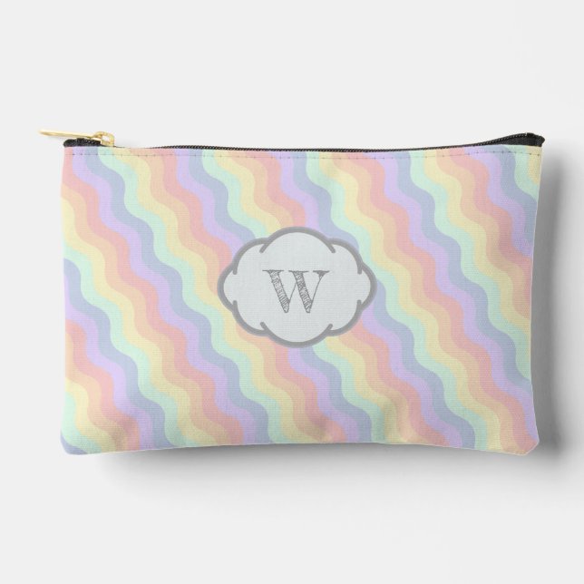 Pastel Rainbow Waves Accessory Pouch (Front)