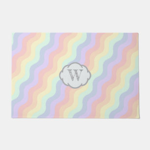 Pastel Rainbow Waves Doormat