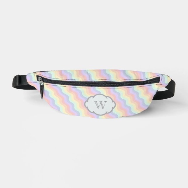 Pastel Rainbow Waves Fanny Pack (Front)