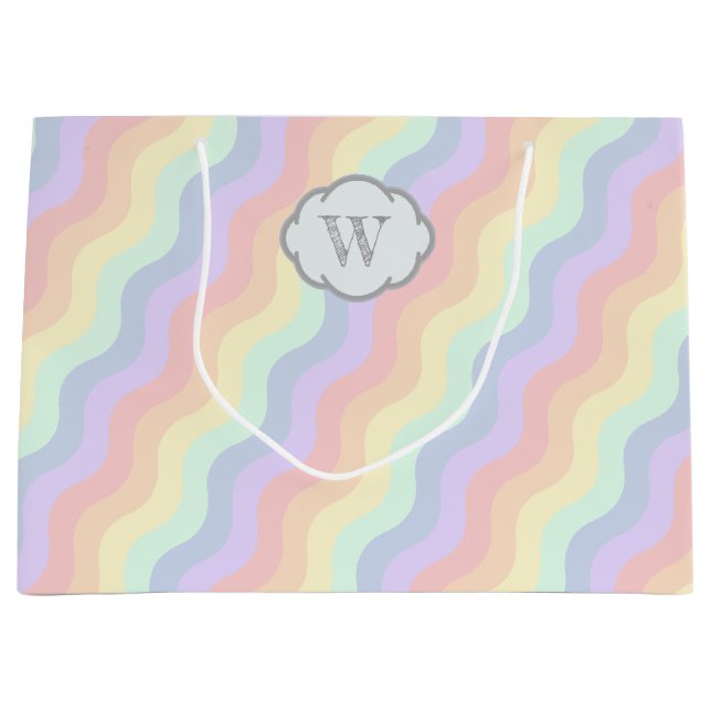 Pastel Rainbow Waves Gift Bag (Front)