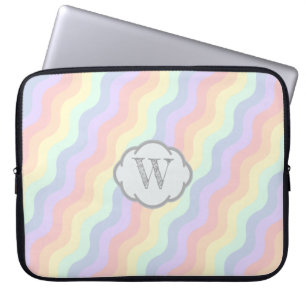 Pastel Rainbow Waves Laptop Sleeve