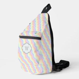 Pastel Rainbow Waves Sling Bag