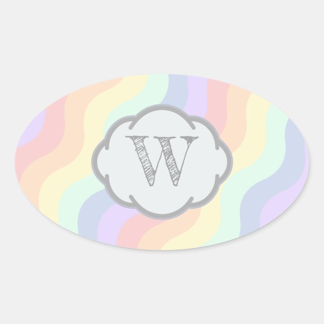 Pastel Rainbow Waves Sticker (Front)