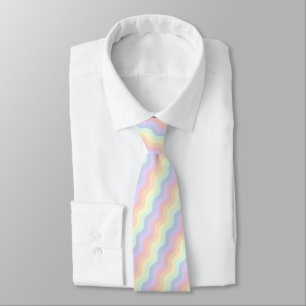 Pastel Rainbow Waves Tie