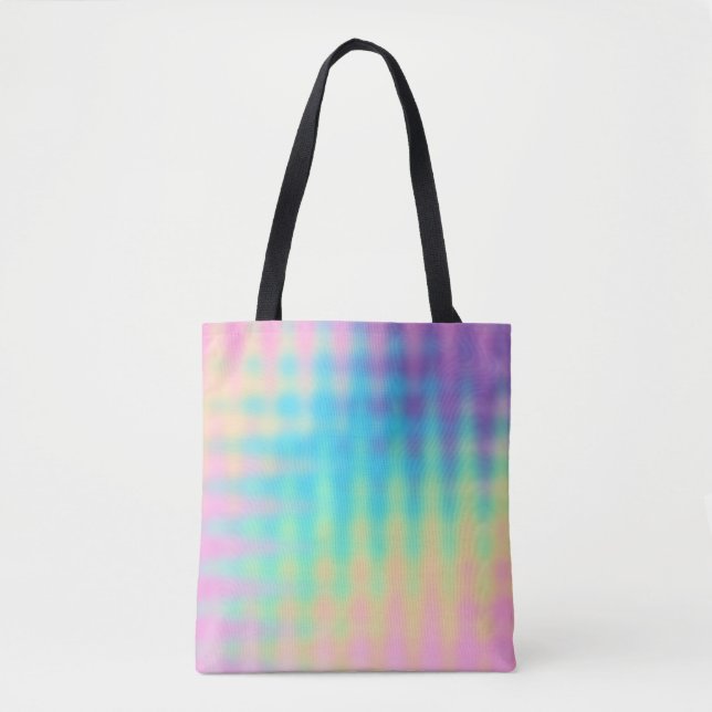 Pastel Rainbow Wavy Design Tote Bag (Front)