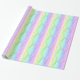 Pastel Rainbow Wedding Giftwrap for Gay Men Wrapping Paper