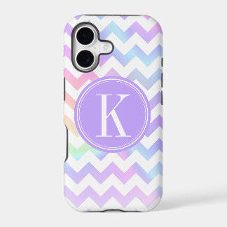 Pastel Rainbow White Chevron Custom Monogram
