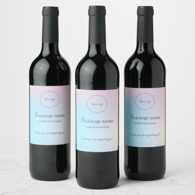 Pastel Rainbow Wine Label (Bottles)