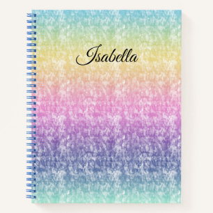 Pastel Rainbow with Script Name or Your Text  Notebook