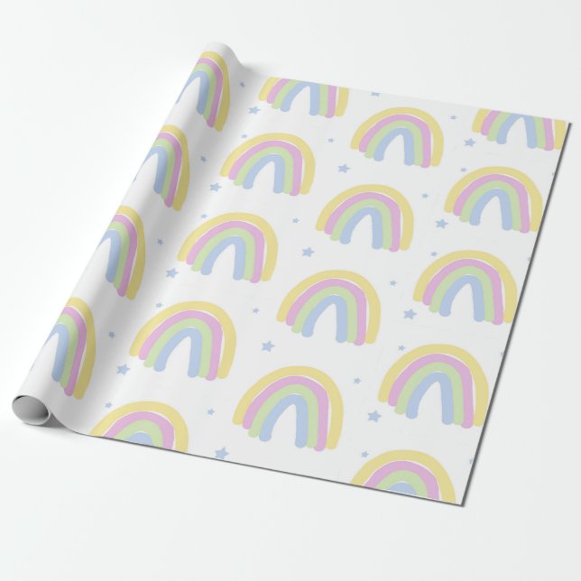 Pastel Rainbow Wrapping Paper (Unrolled)