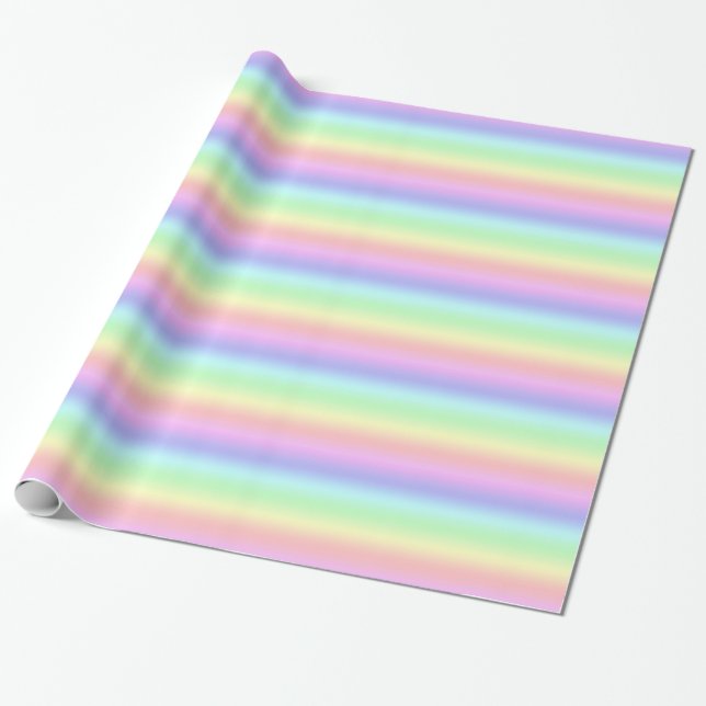 Pastel Rainbow Wrapping Paper (Unrolled)