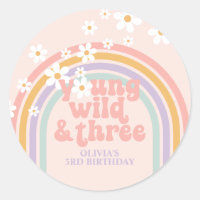 Pastel rainbow young Wild three 3rd birthday