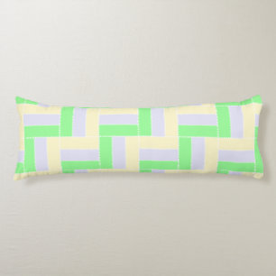 Pastel Rectangles Pattern White Dashed Lines Body Pillow