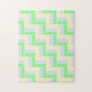 Pastel Rectangles Pattern White Dashed Lines Jigsaw Puzzle